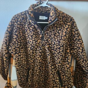 Time and Tru Animal Print Fleece Half-Zip